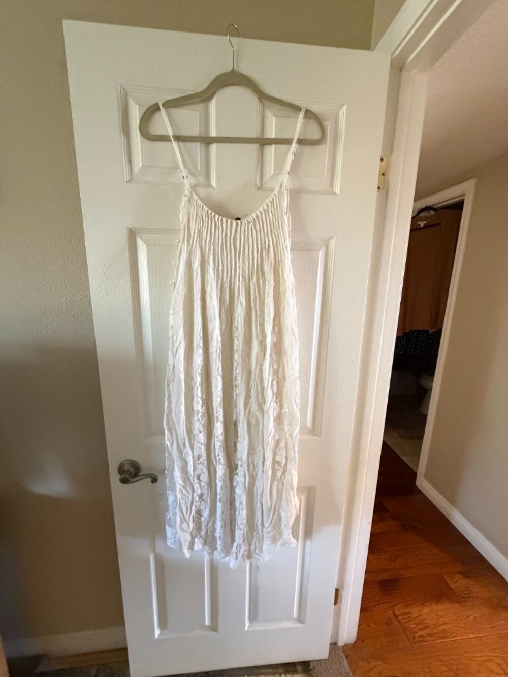 Free People One Beautiful Ivory Hailee Lace Maxi Beach Dress Medium - Picture 2 of 11